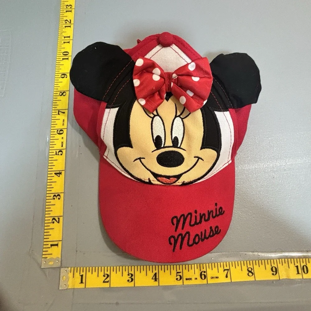Disney Minnie Mouse Red Hat Cap Youth Kids Adjustable Strapback Gift Travel